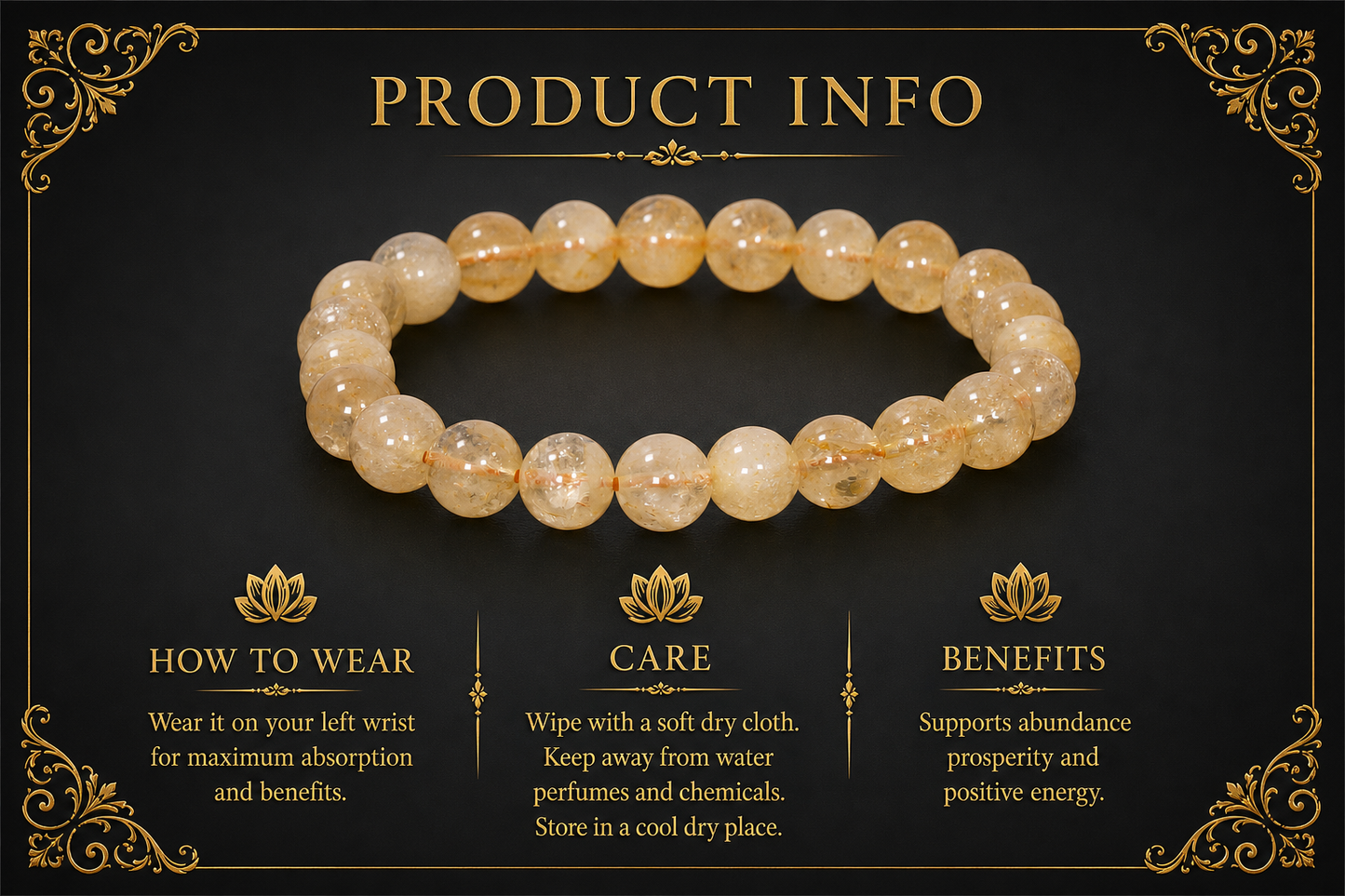 Citrine (Unheated) Bracelet – Abundance, Success, and Positivity