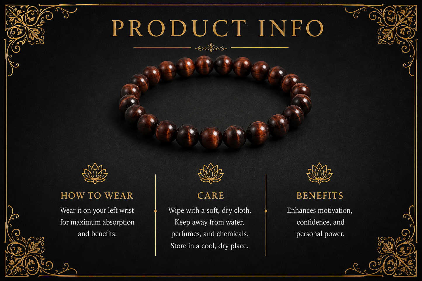 Red Tiger Eye Bracelet – Confidence, Passion, and Determination
