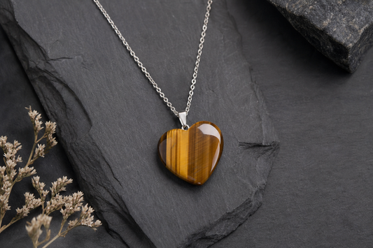 Tiger Eye Heart Shape Pendant