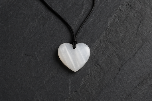 Selenite Heart Shape Pendant
