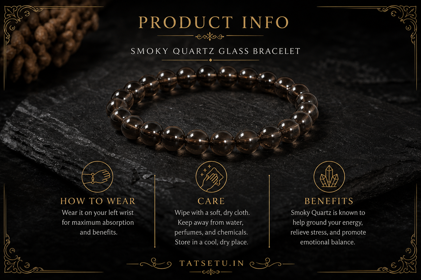 Smoky Quartz Bracelet – Grounding, Protection, and Stress Relief
