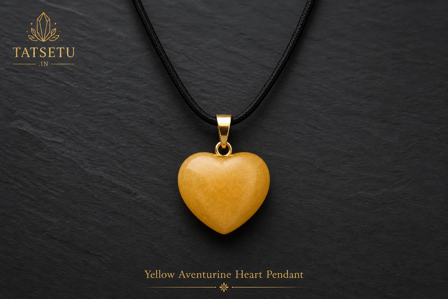 Yellow Aventurine Heart Shape Pendant