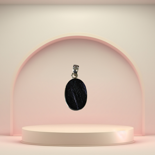 Black Tourmaline Silver Pendant - Free Size