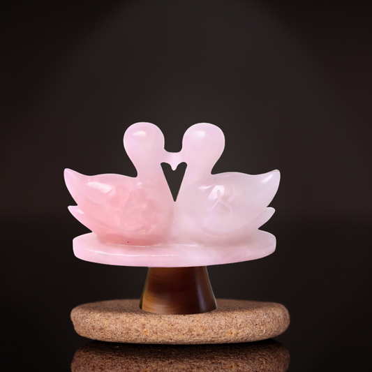 Mandrin Ducks Rose Quartz (150g-200g)
