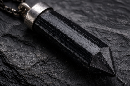 Black Tourmaline Pencil Pendant