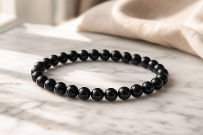 Black Tourmaline Bracelet – Protection, Negativity Removal, and Stability