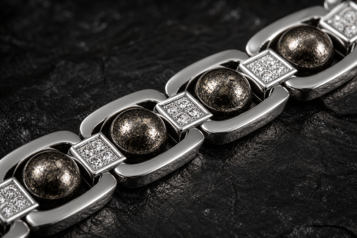 Metal Raw Pyrite Bracelet – Wealth, Confidence, and Financial Growth