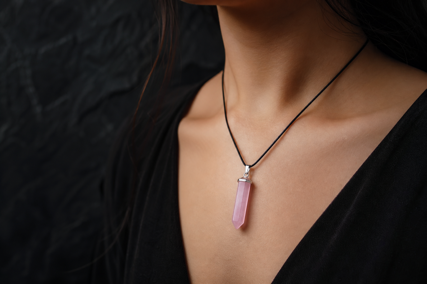 Rose Quartz Pencil Pendant