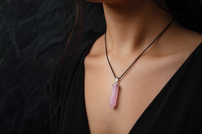 Rose Quartz Pencil Pendant