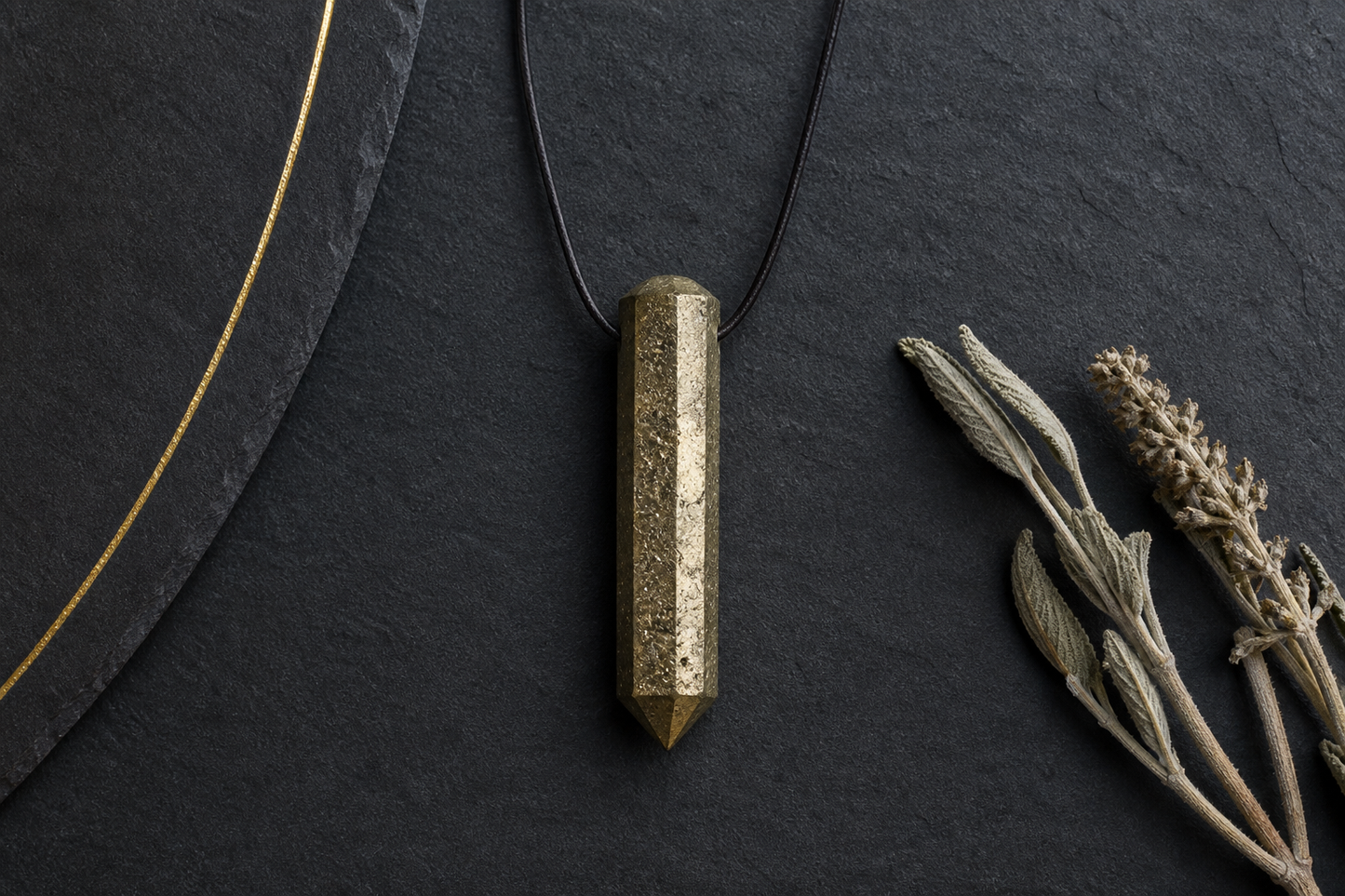 Pyrite Pencil Pendant