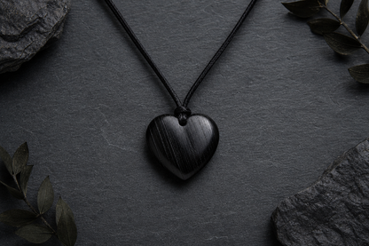 Black Tourmaline Heart Shape Pendant