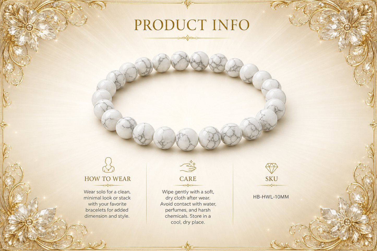 Howlite Bracelet – Patience, Calmness, and Better Sleep