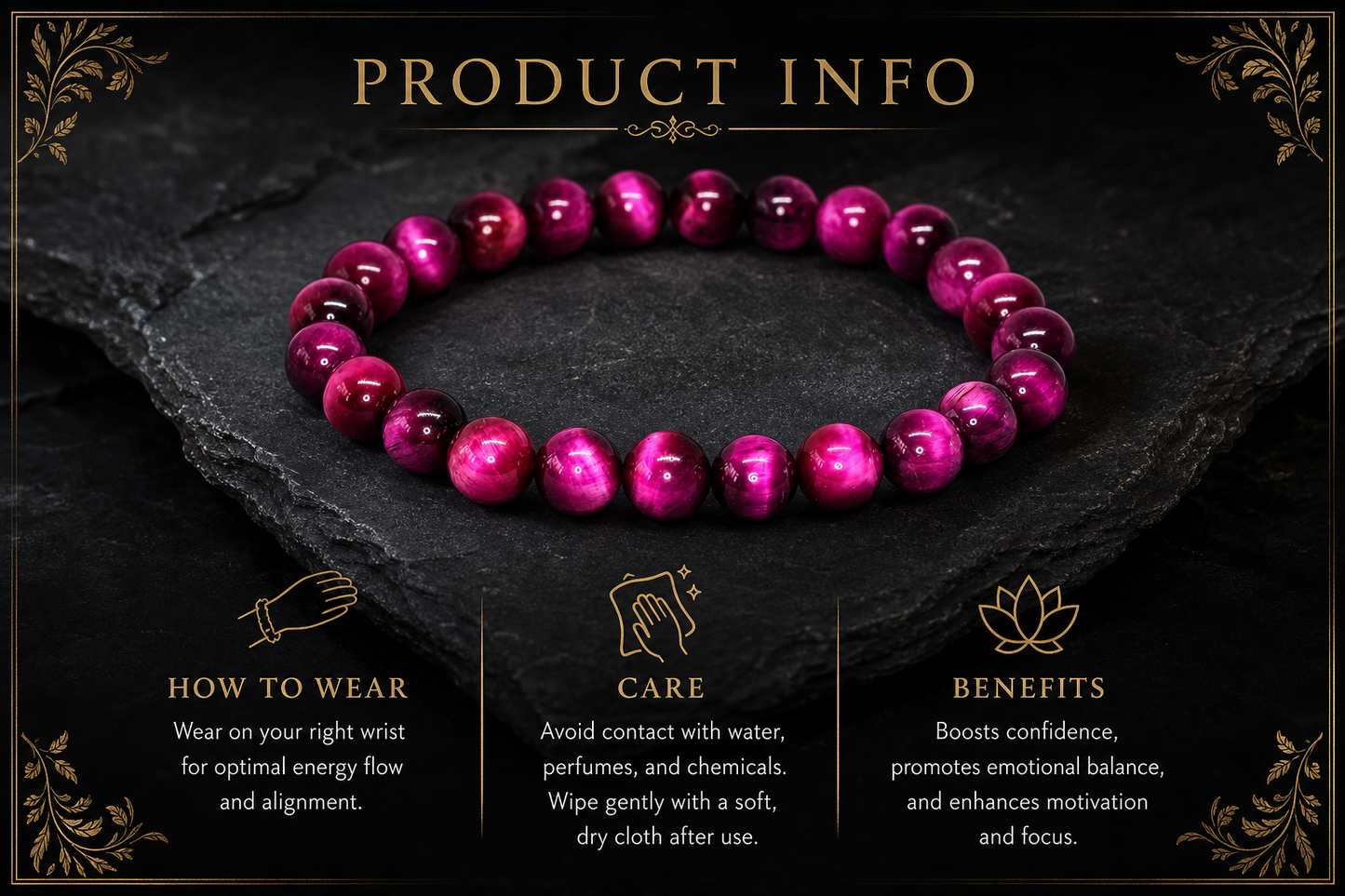 Pink Tiger Eye Bracelet – Confidence, Love, and Emotional Strength