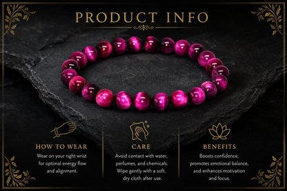 Pink Tiger Eye Bracelet – Confidence, Love, and Emotional Strength