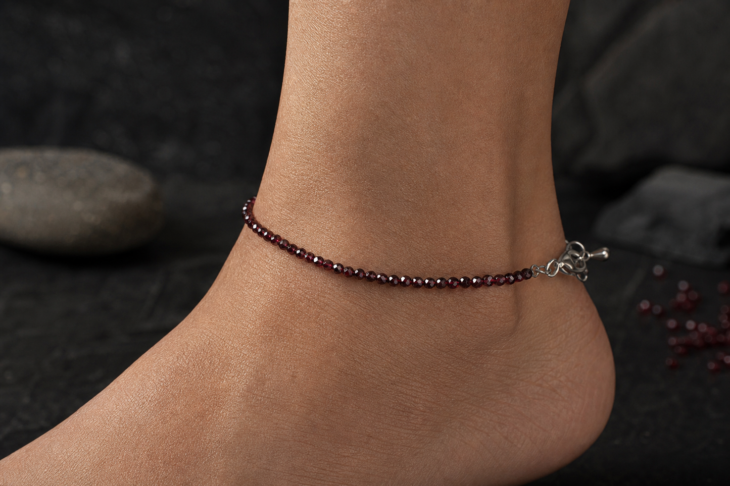 Garnet Passion Anklet – Energy & Commitment