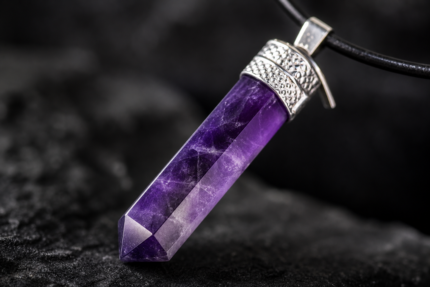Amethyst Pencil Pendant