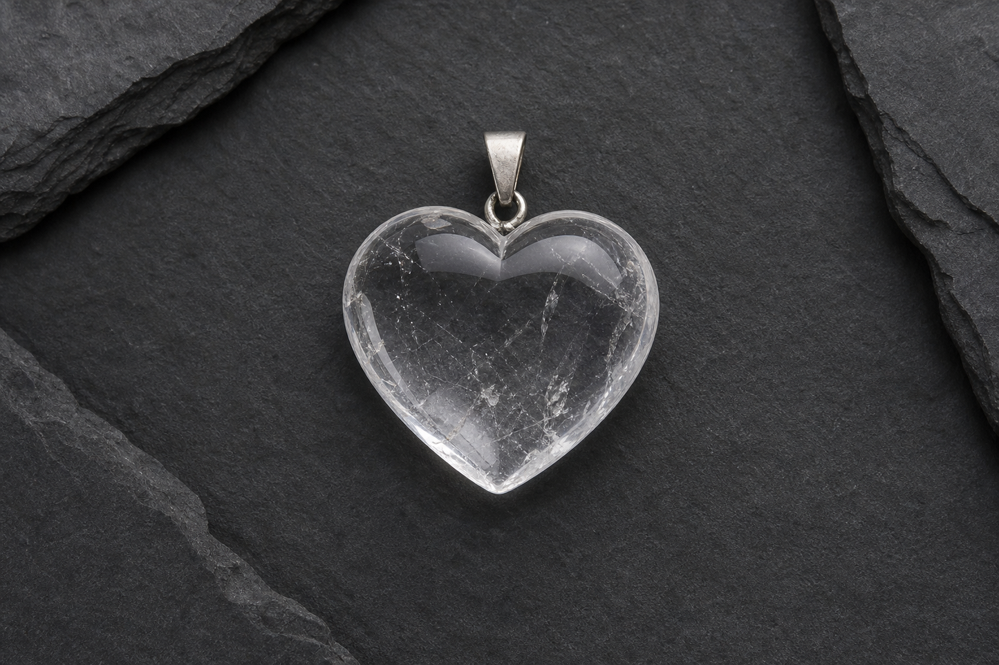 Clear Quartz Heart Shape Pendant