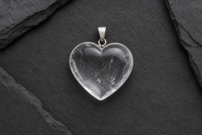 Clear Quartz Heart Shape Pendant