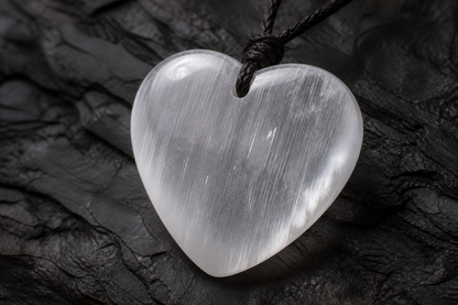 Selenite Heart Shape Pendant