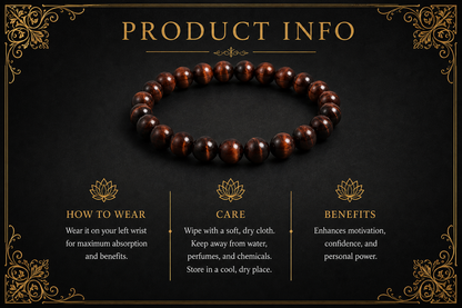 Red Tiger Eye Bracelet – Confidence, Passion, and Determination