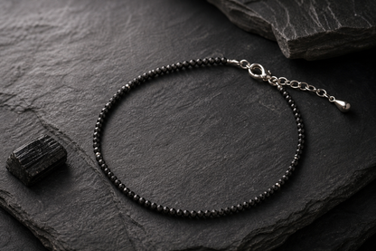 Black Tourmaline Protection Anklet – Protection & Grounding