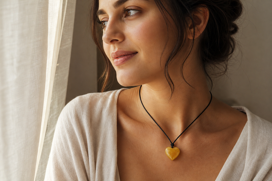 Yellow Aventurine Heart Shape Pendant
