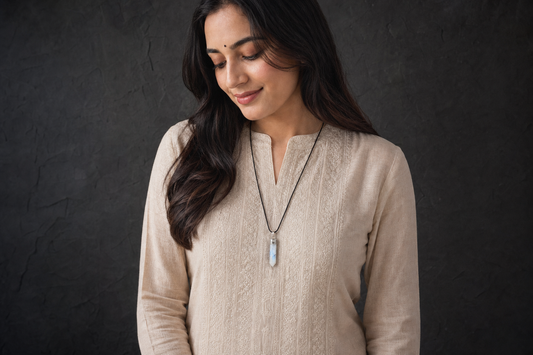 Rainbow Moonstone Pencil Pendant