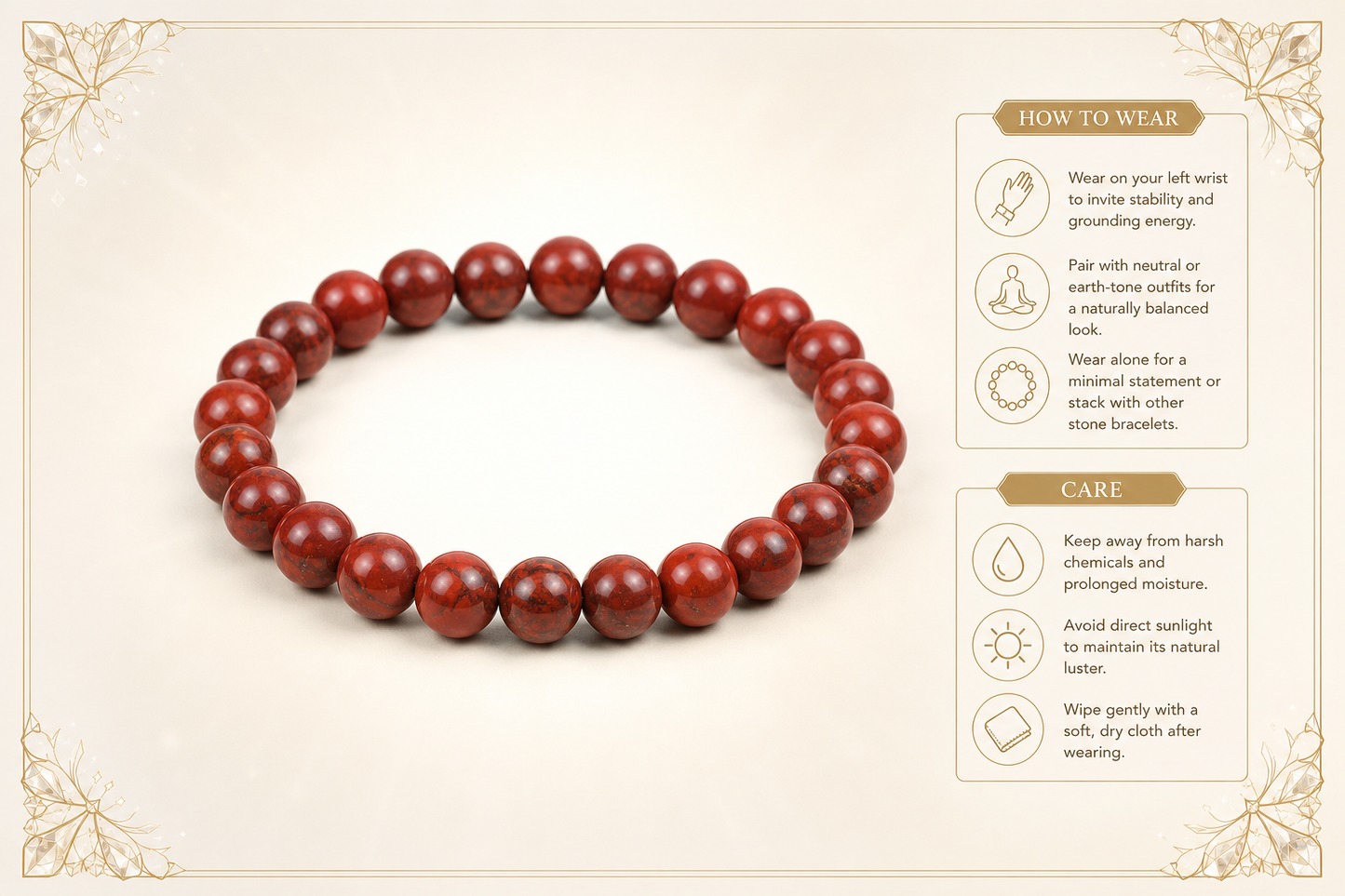 Red Jasper Bracelet – Stability, Courage, and Vitality