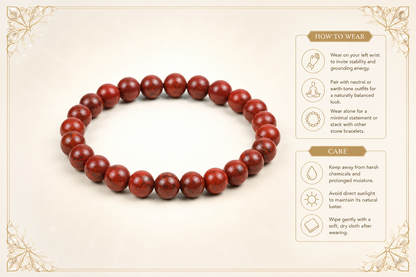 Red Jasper Bracelet – Stability, Courage, and Vitality