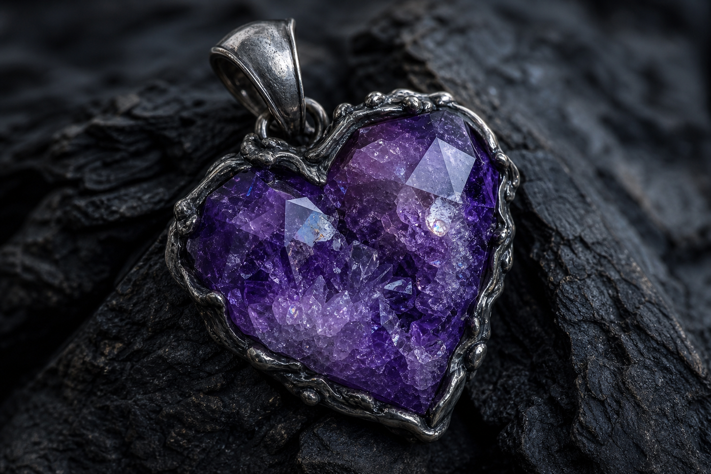 Amethyst Heart Shape Pendant