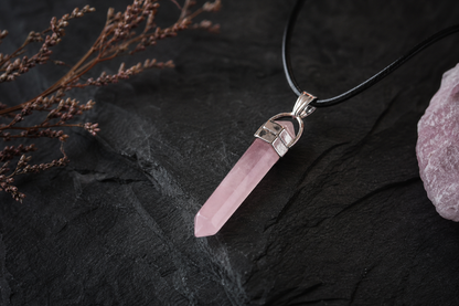 Rose Quartz Pencil Pendant
