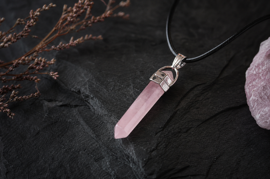 Rose Quartz Pencil Pendant