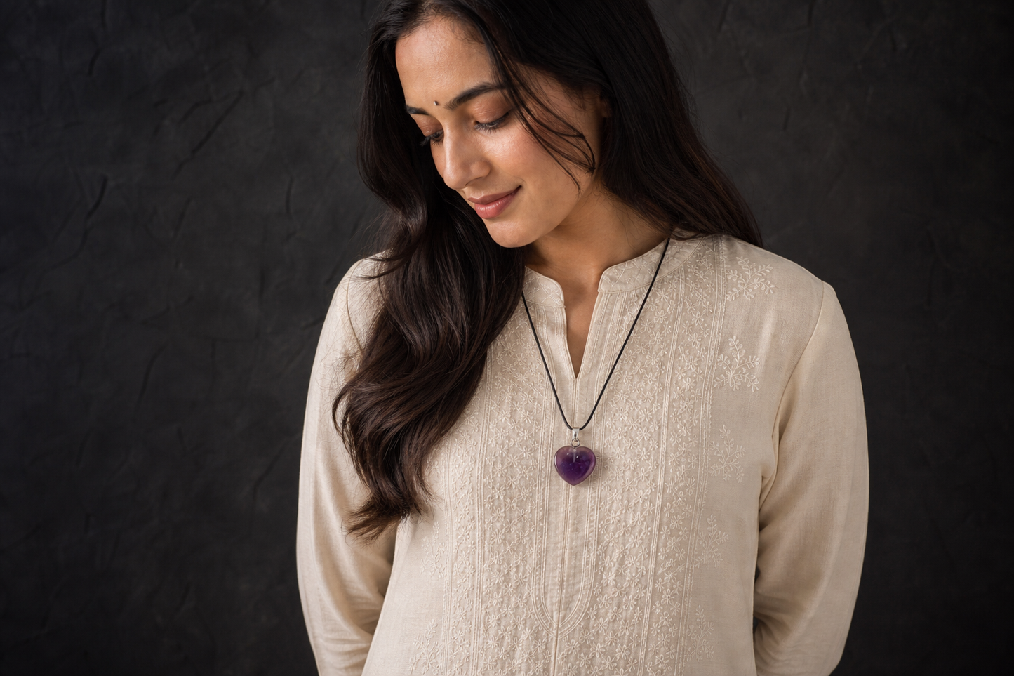 Amethyst Heart Shape Pendant