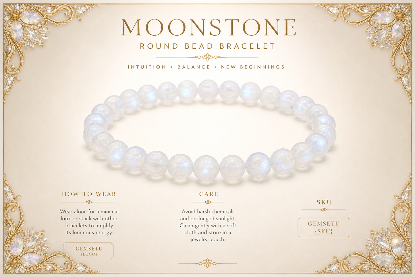 Moonstone Bracelet – Emotional Balance, Feminine Energy, and Intuition