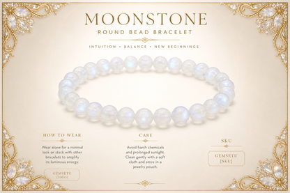 Moonstone Bracelet – Emotional Balance, Feminine Energy, and Intuition