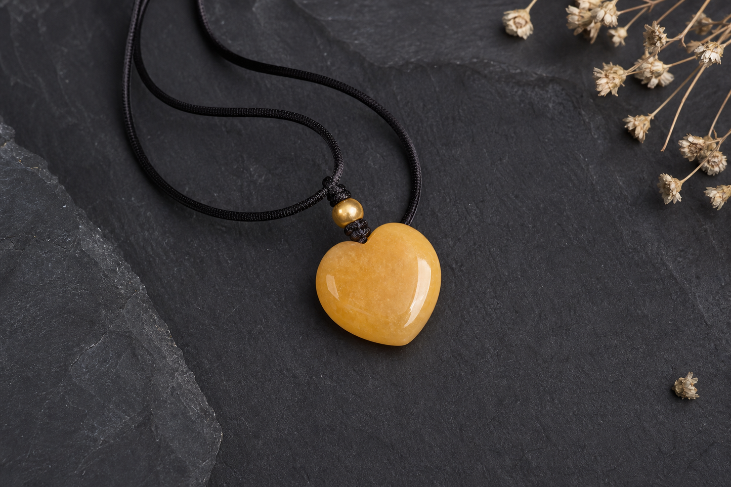 Yellow Aventurine Heart Shape Pendant