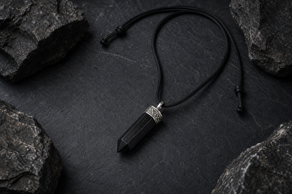 Black Tourmaline Pencil Pendant