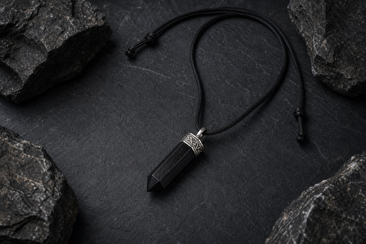 Black Tourmaline Pencil Pendant