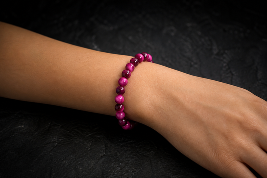 Pink Tiger Eye Bracelet – Confidence, Love, and Emotional Strength