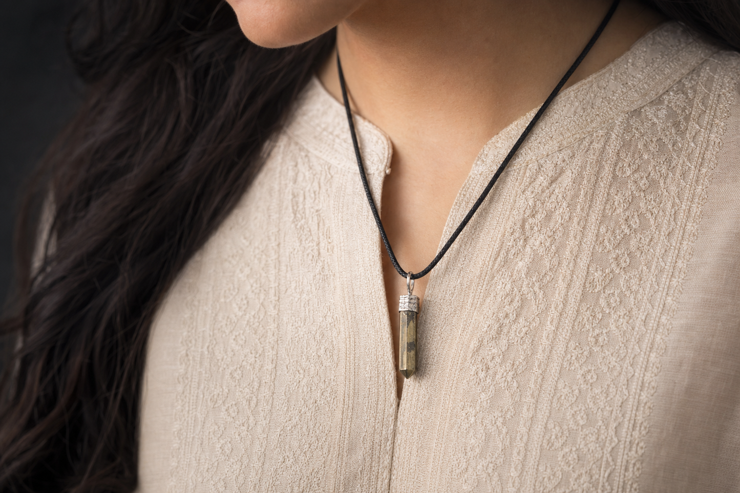 Pyrite Pencil Pendant