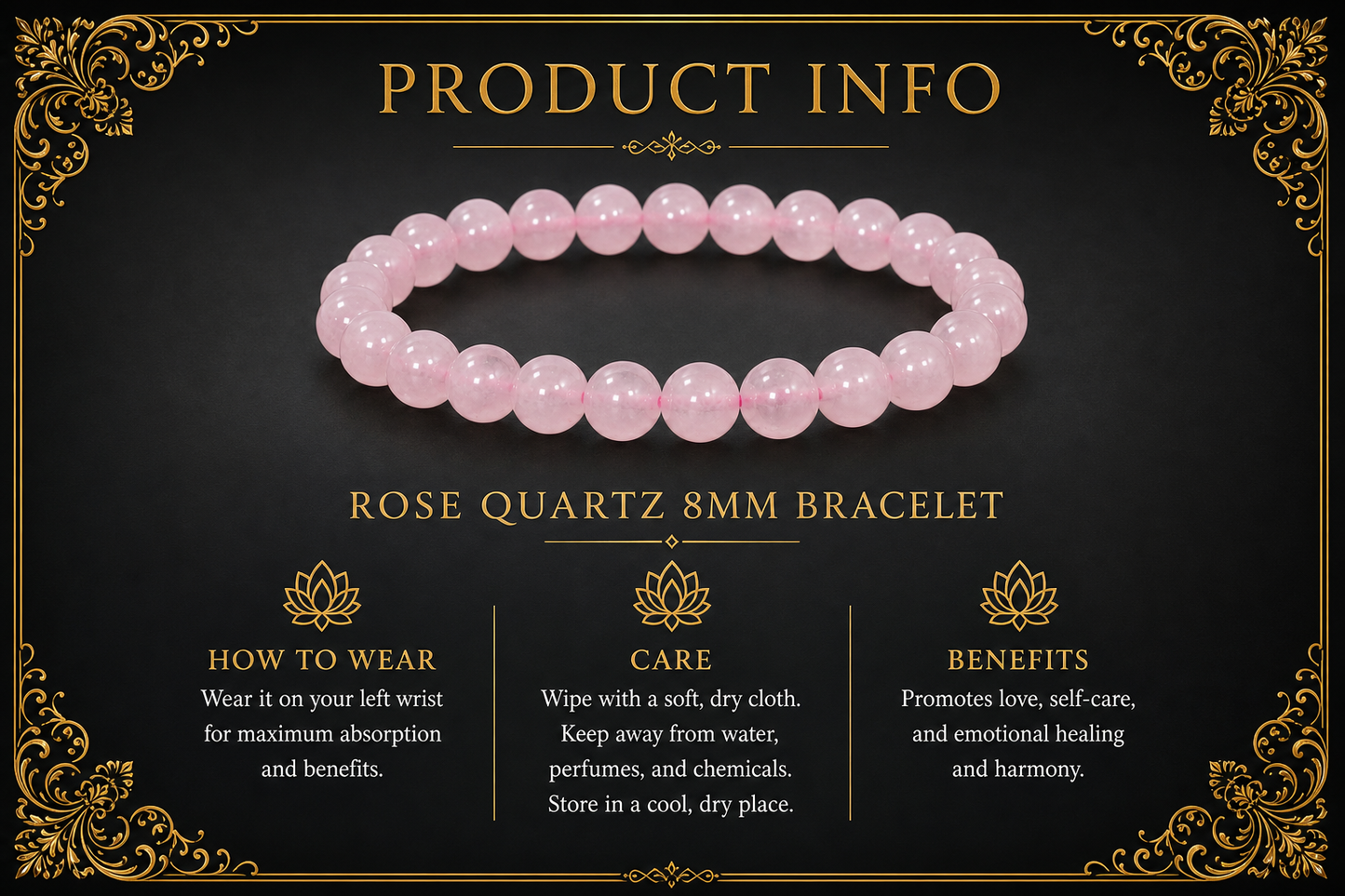 Rose Quartz Bracelet – Love, Compassion, and Emotional Healing