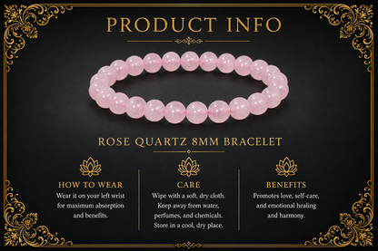 Rose Quartz Bracelet – Love, Compassion, and Emotional Healing