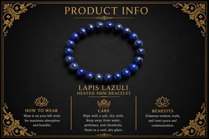 Lapis Lazuli (Heated) Bracelet – Wisdom, Communication, and Confidence