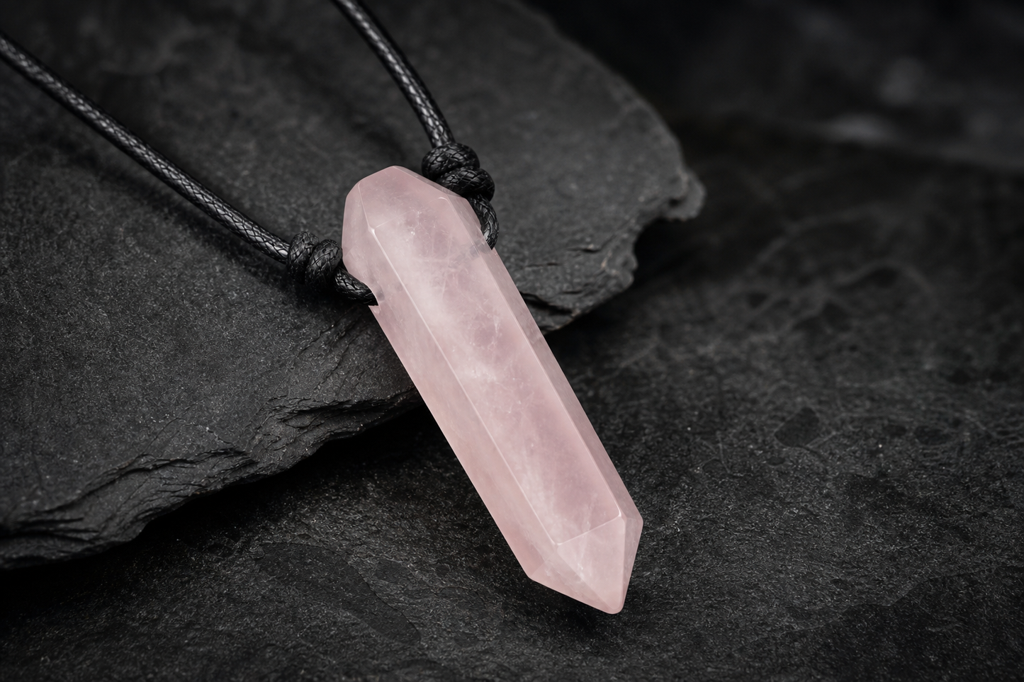 Rose Quartz Pencil Pendant