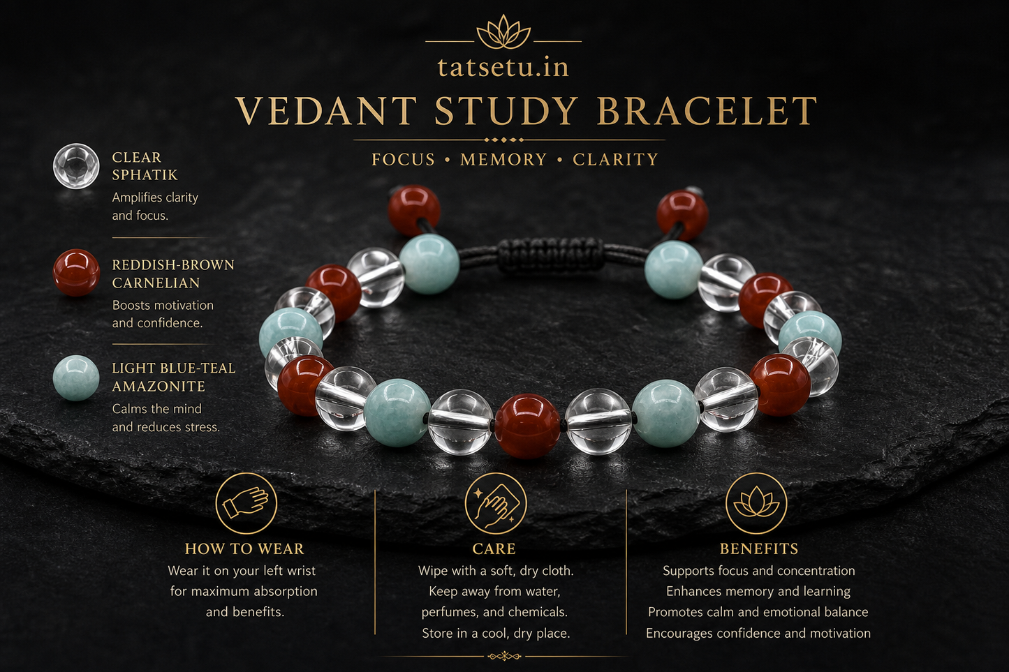 Vedant Bracelet (Study) – Focus, Memory, and Academic Success