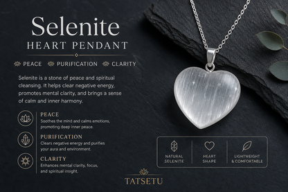 Selenite Heart Shape Pendant
