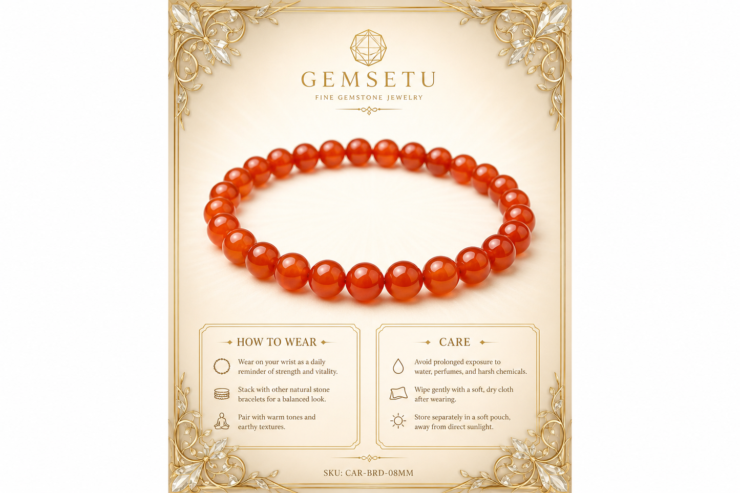 Red Carnelian Bracelet – Confidence, Passion, and Creativity