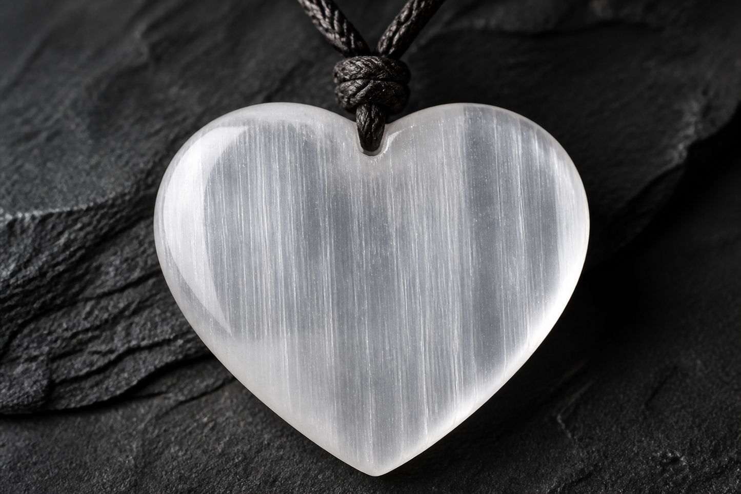 Selenite Heart Shape Pendant
