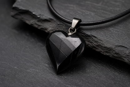 Black Tourmaline Heart Shape Pendant