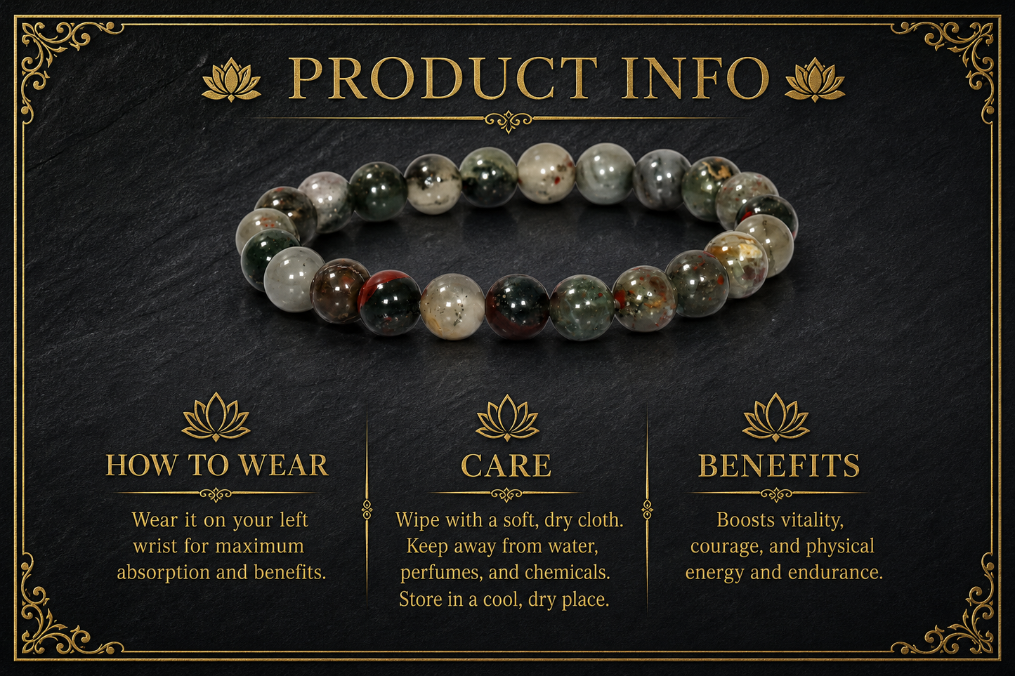 Blood Stone Bracelet – Strength, Courage, and Vitality